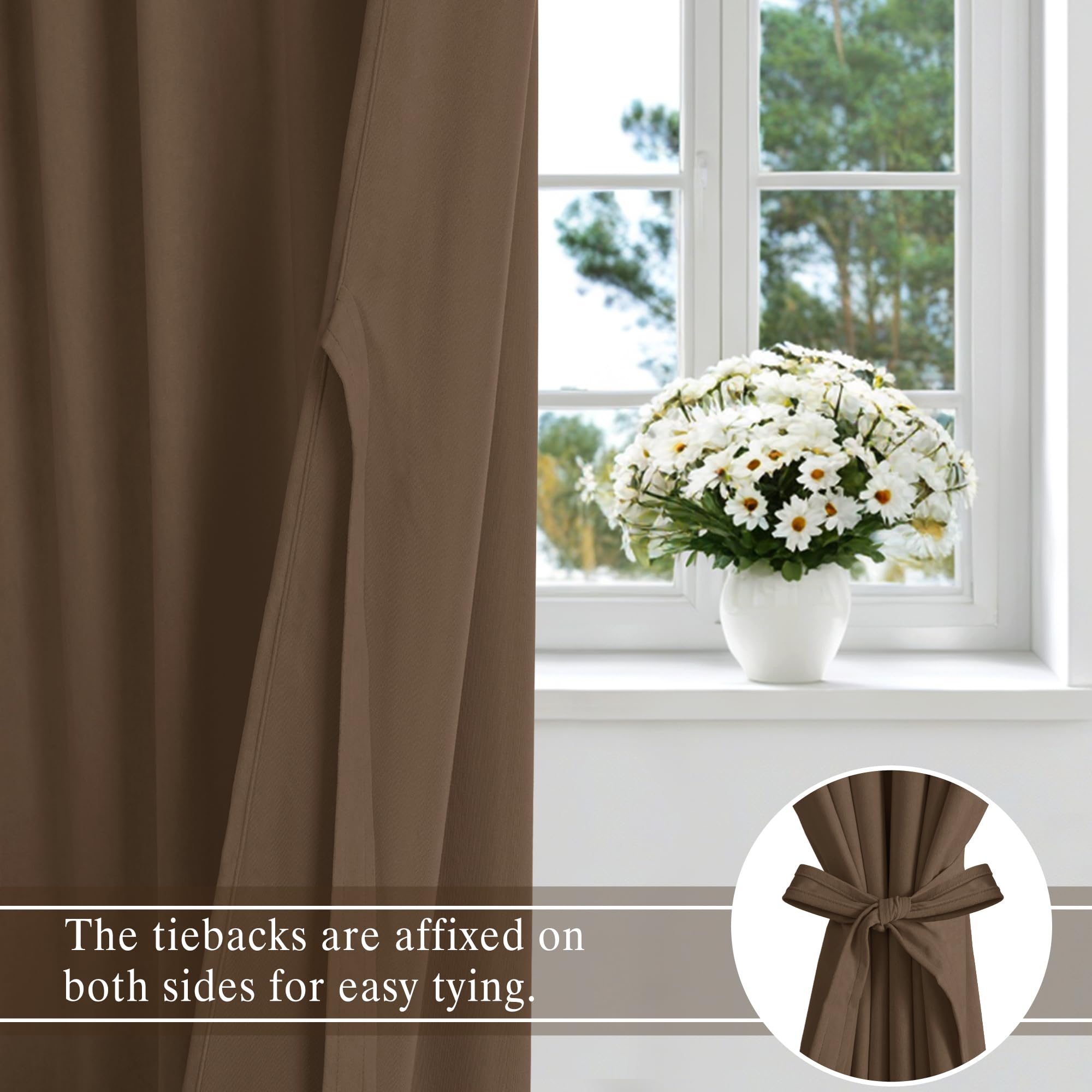 DWCN Velvet Curtains with 2 panels featuring rod pocket and back tab for elegant window decor.