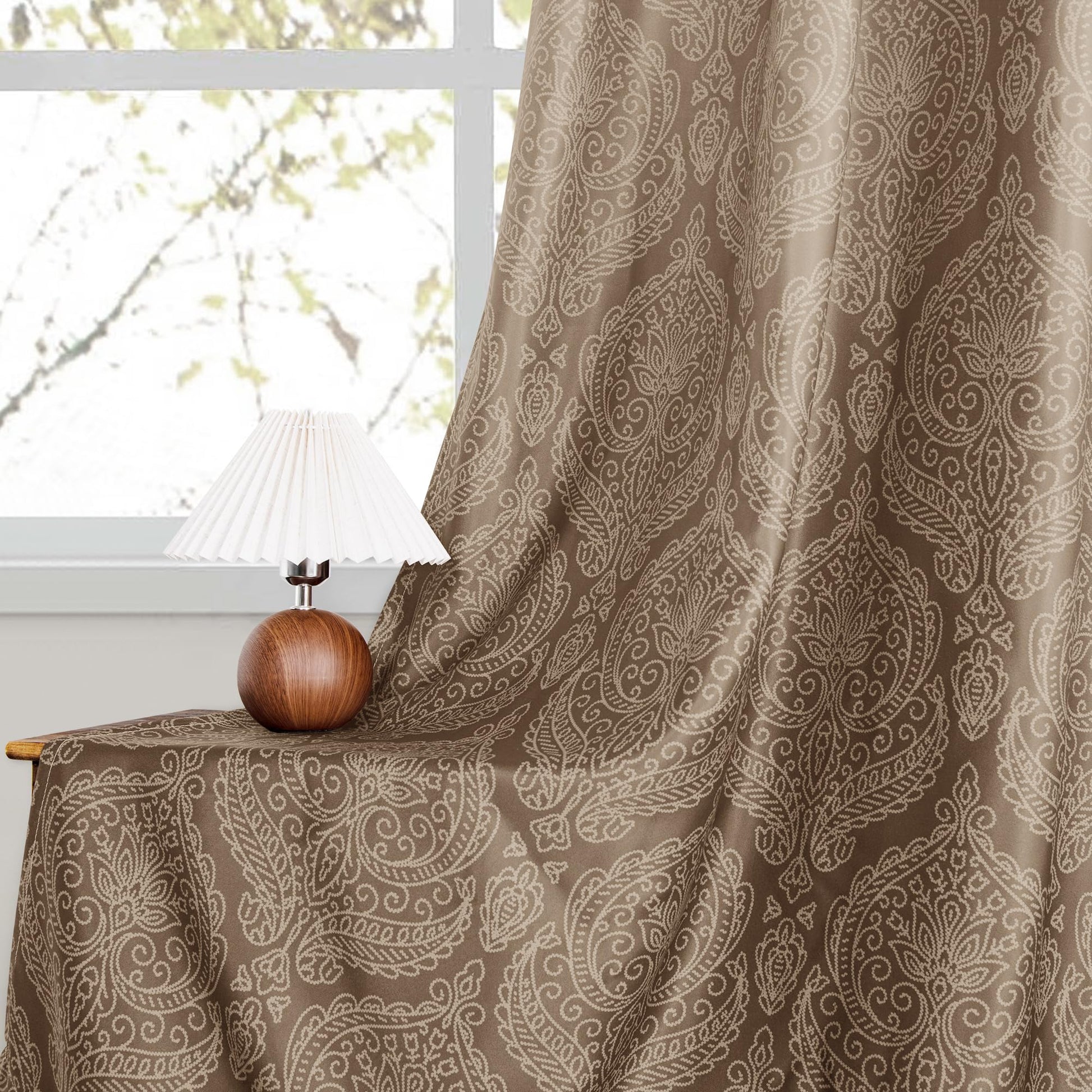 Set of two DWCN Ombre Blackout Curtains with tiebacks, featuring a gradient black to gray design for stylish window coverage.