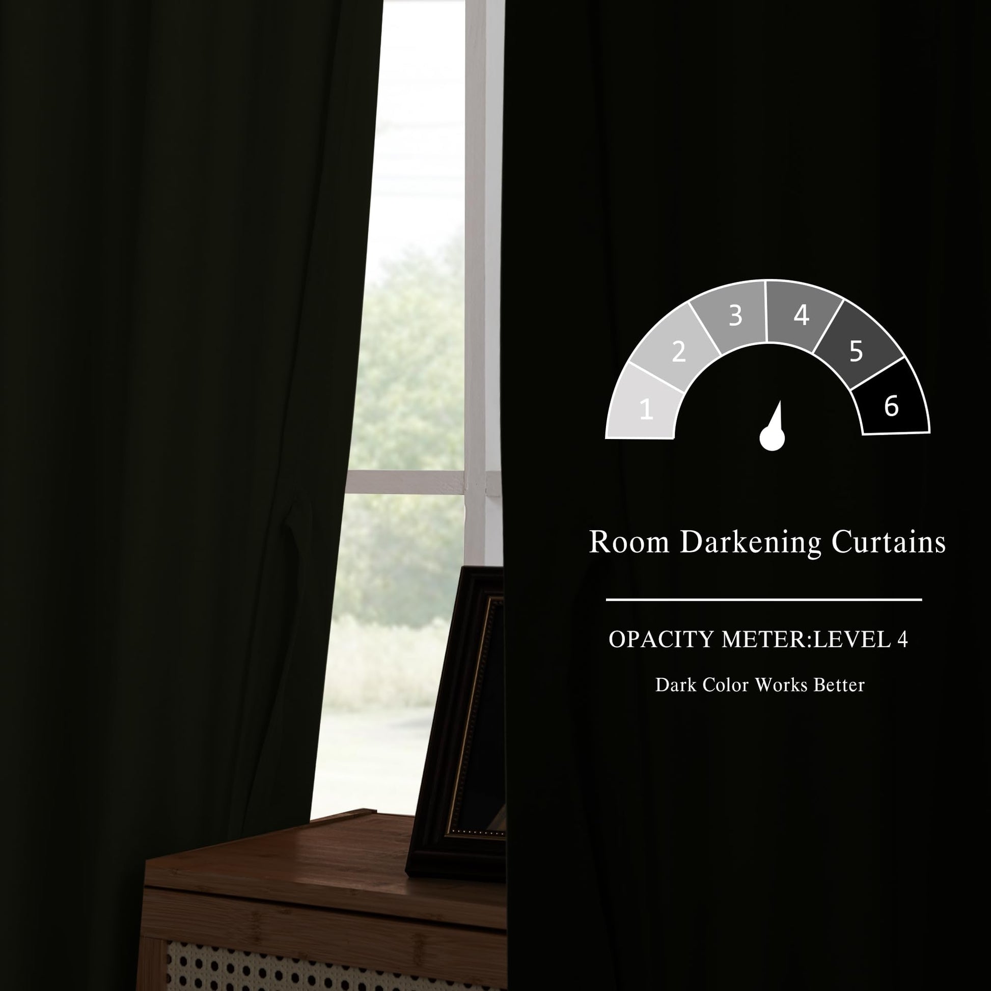 DWCN Velvet curtains with two panels, featuring rod pocket and back tab design, hanging on a window with natural light.