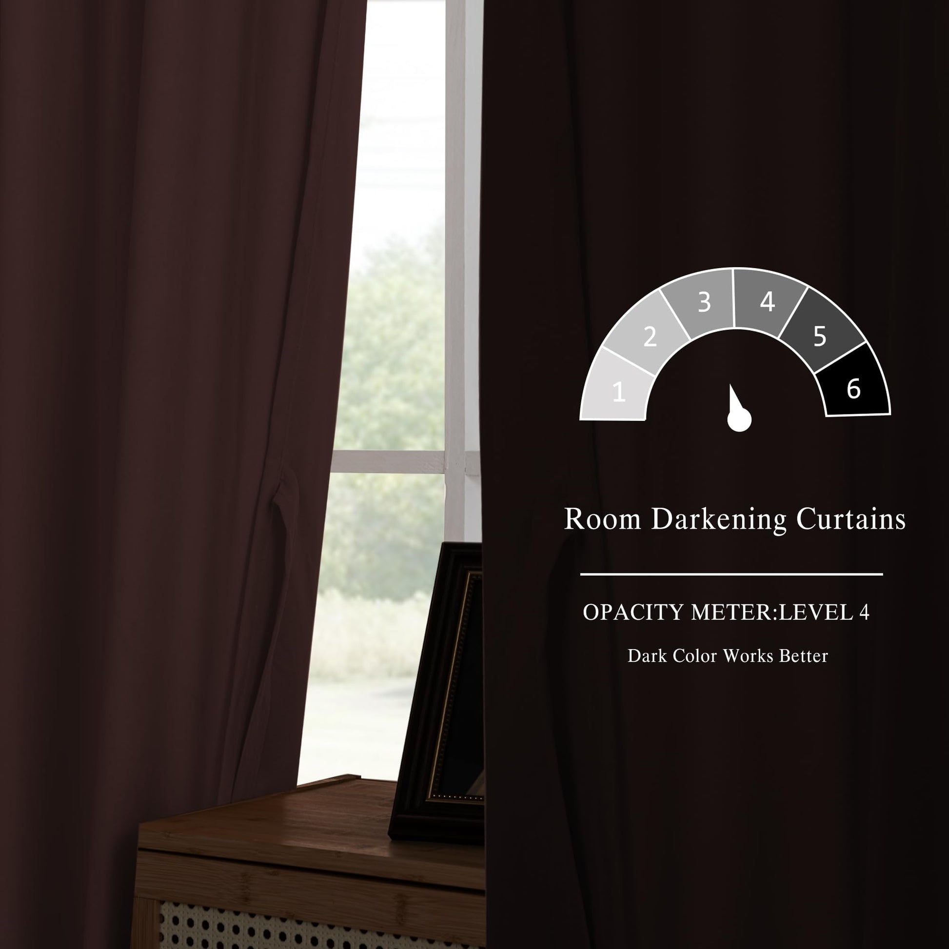 DWCN Velvet Curtains with 2 panels featuring rod pocket and back tab design, shown in a stylish home window setting.