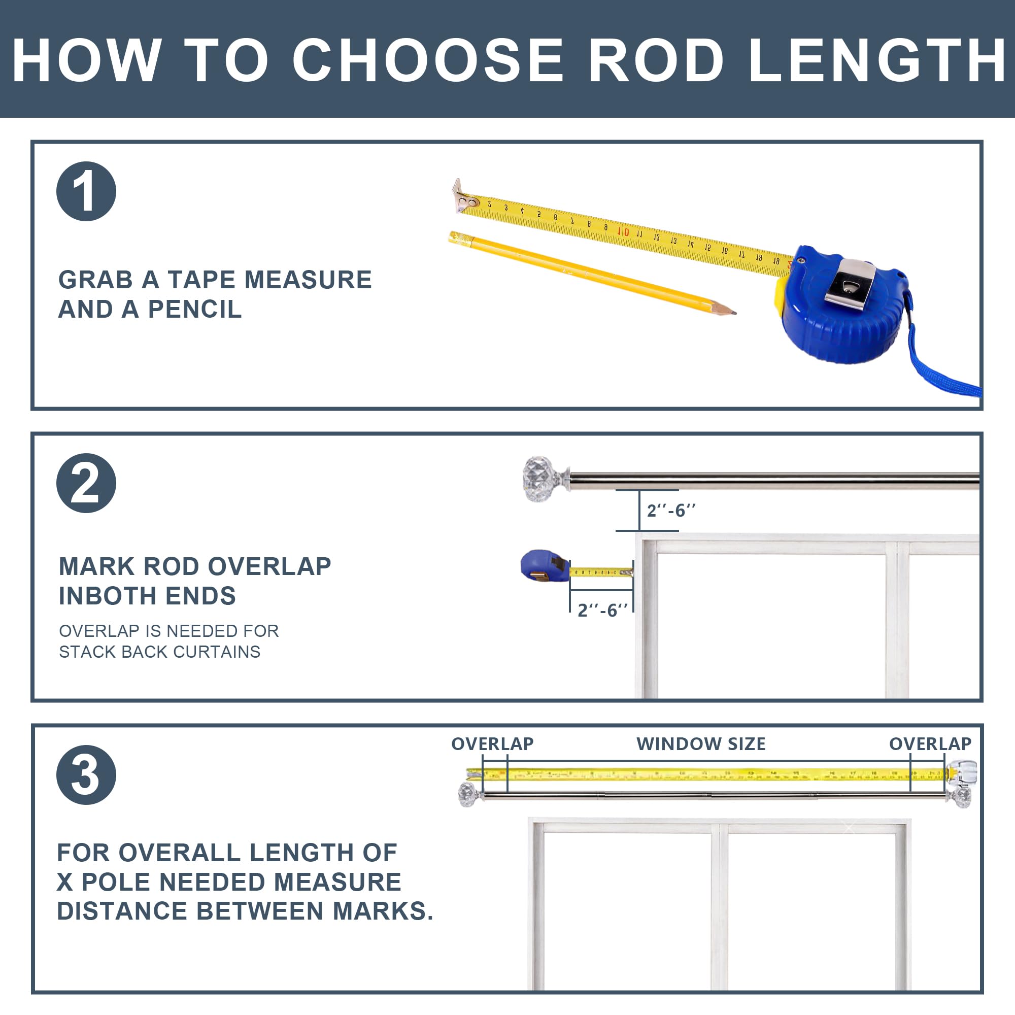 Heavy duty adjustable curtain rods by DWCN Official with metal finish and mounting brackets, suitable for heavy curtains.