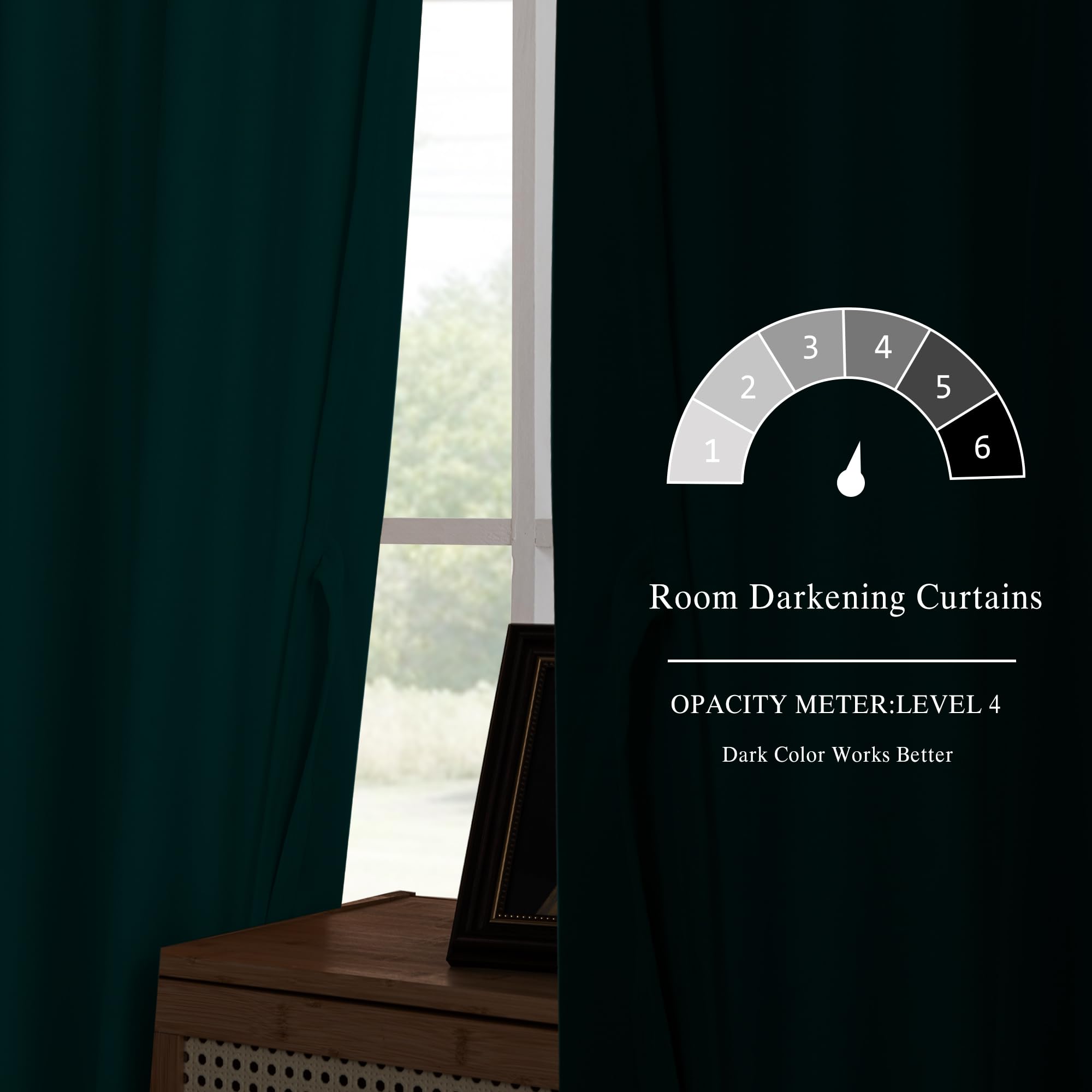 DWCN Velvet Curtains with 2 panels, rod pocket and back tab, featuring soft, luxurious fabric and elegant design.