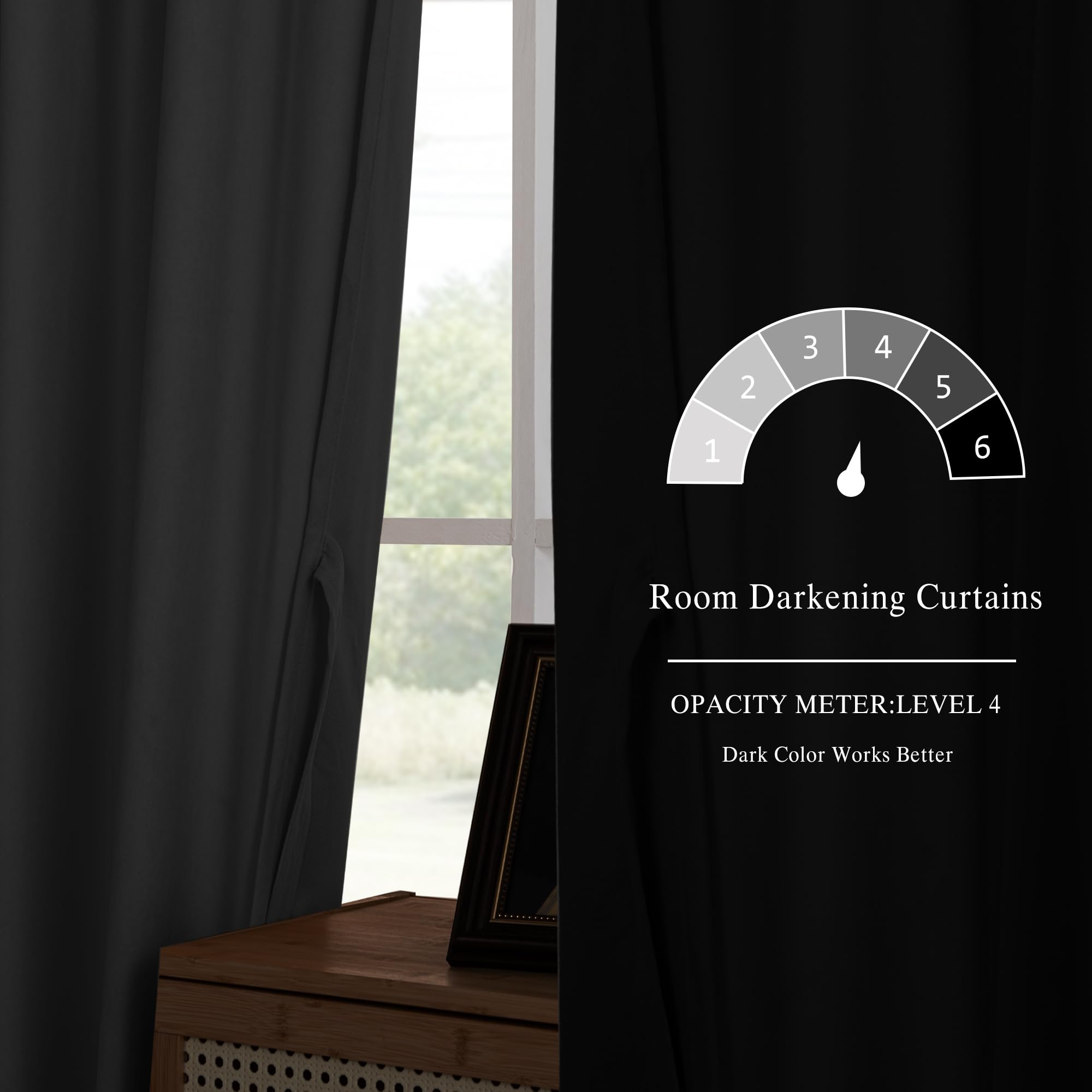 DWCN Velvet Curtains with 2 panels, rod pocket and back tab design, showcasing luxurious fabric and elegant window treatment.