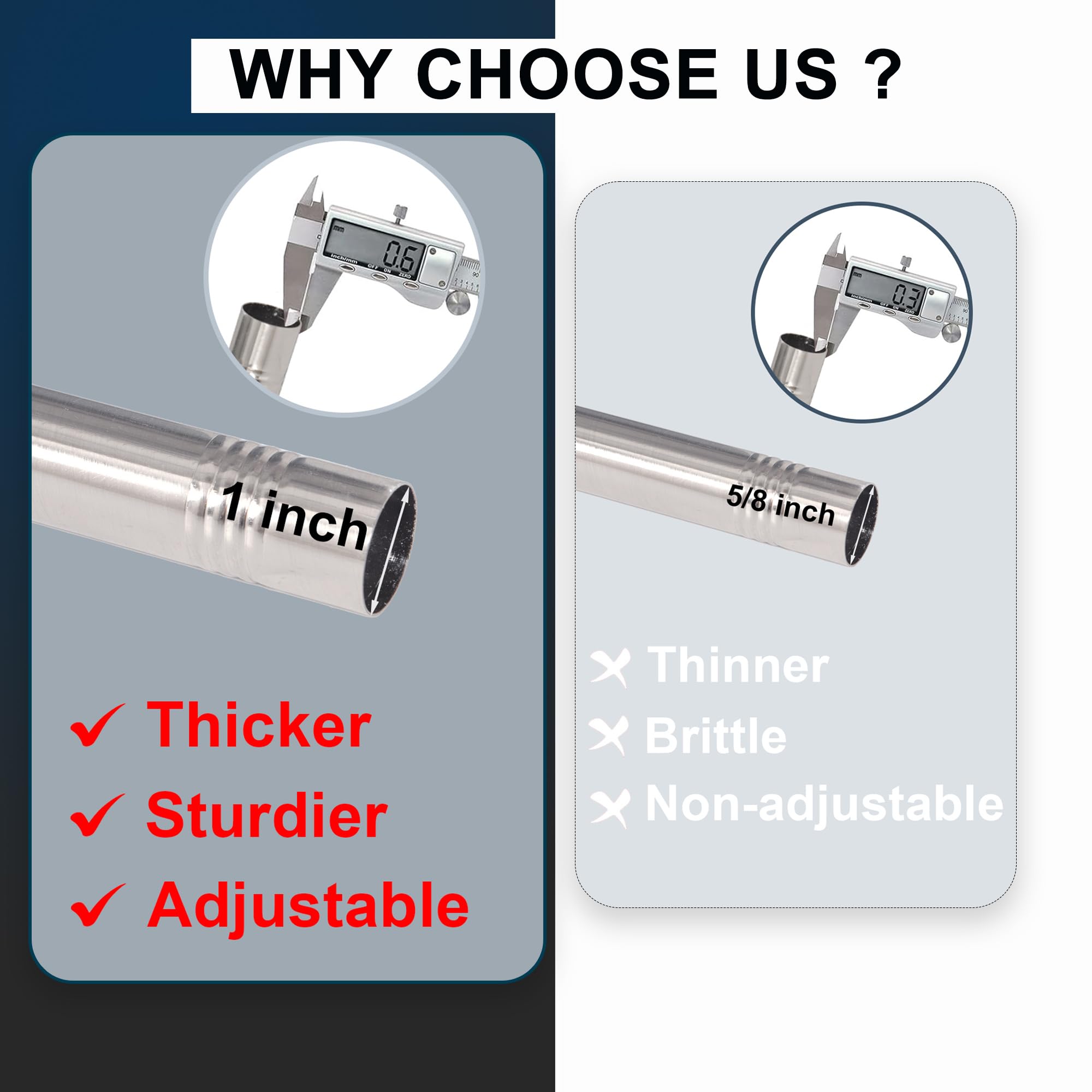 Heavy-duty adjustable DWCN Official curtain rods with mounting brackets and finials, perfect for hanging curtains in various window sizes.