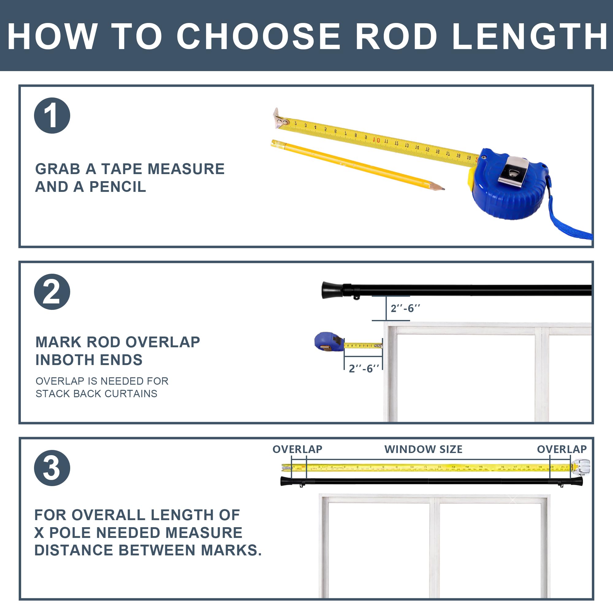 Heavy-duty adjustable DWCN Official curtain rods mounted on a wall, showcasing their sturdy metal construction and extendable design.