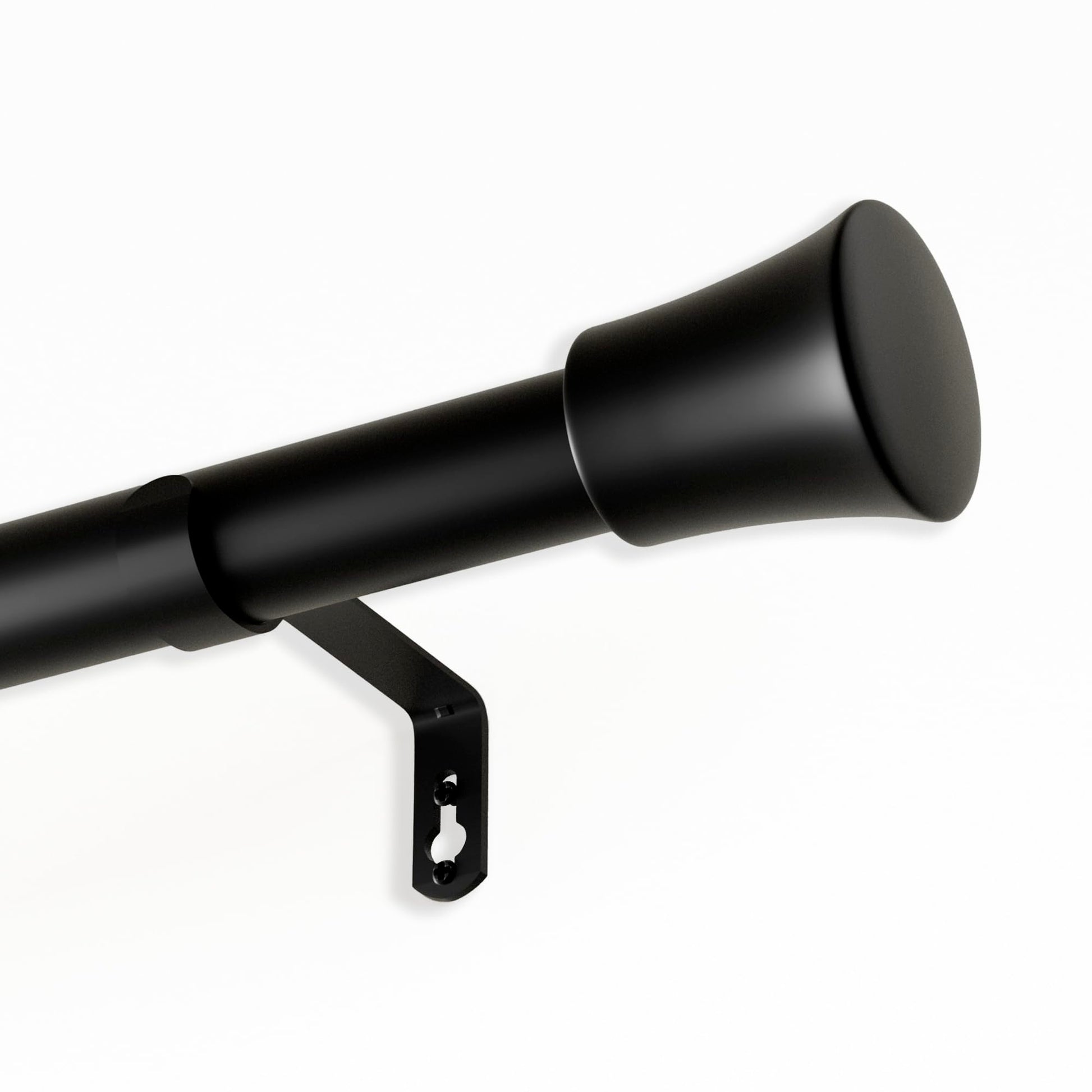 Heavy duty adjustable DWCN Official curtain rods with metal brackets installed on a window, ready for curtains.