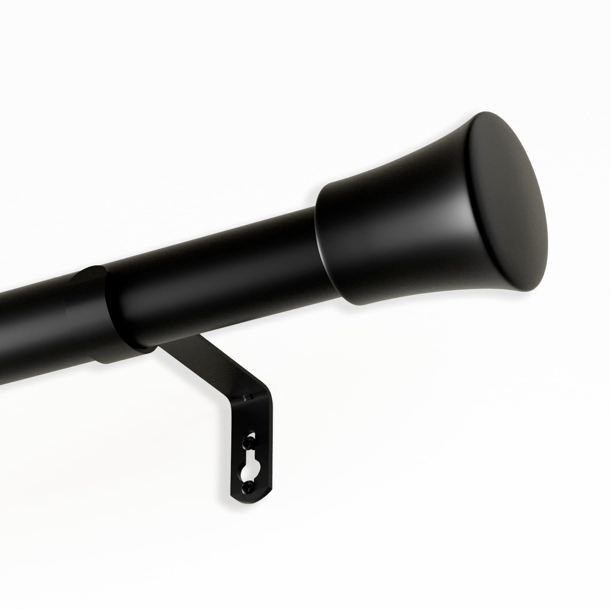 Heavy duty adjustable DWCN Official curtain rods with metal brackets installed on a window, ready for curtains.