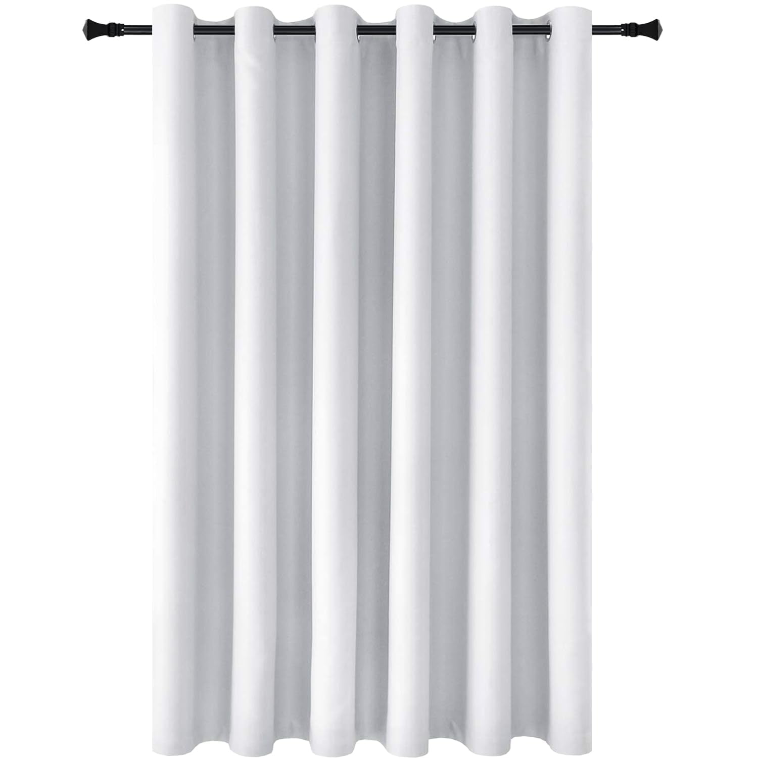 Black DWCN Official blackout curtain panel with grommets for room divider, made of durable fabric for light blocking.