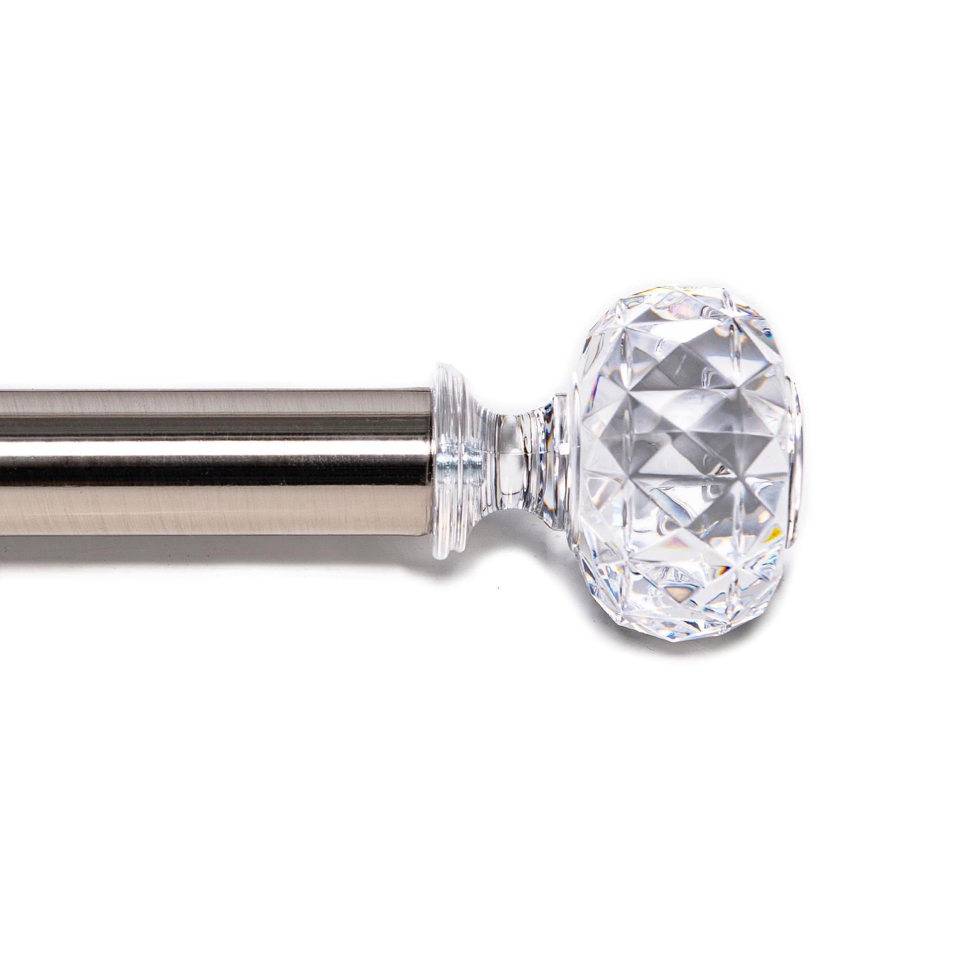DWCN Heavy Duty Adjustable Curtain Rods shown hanging with curtains, featuring sturdy metal construction and adjustable length.
