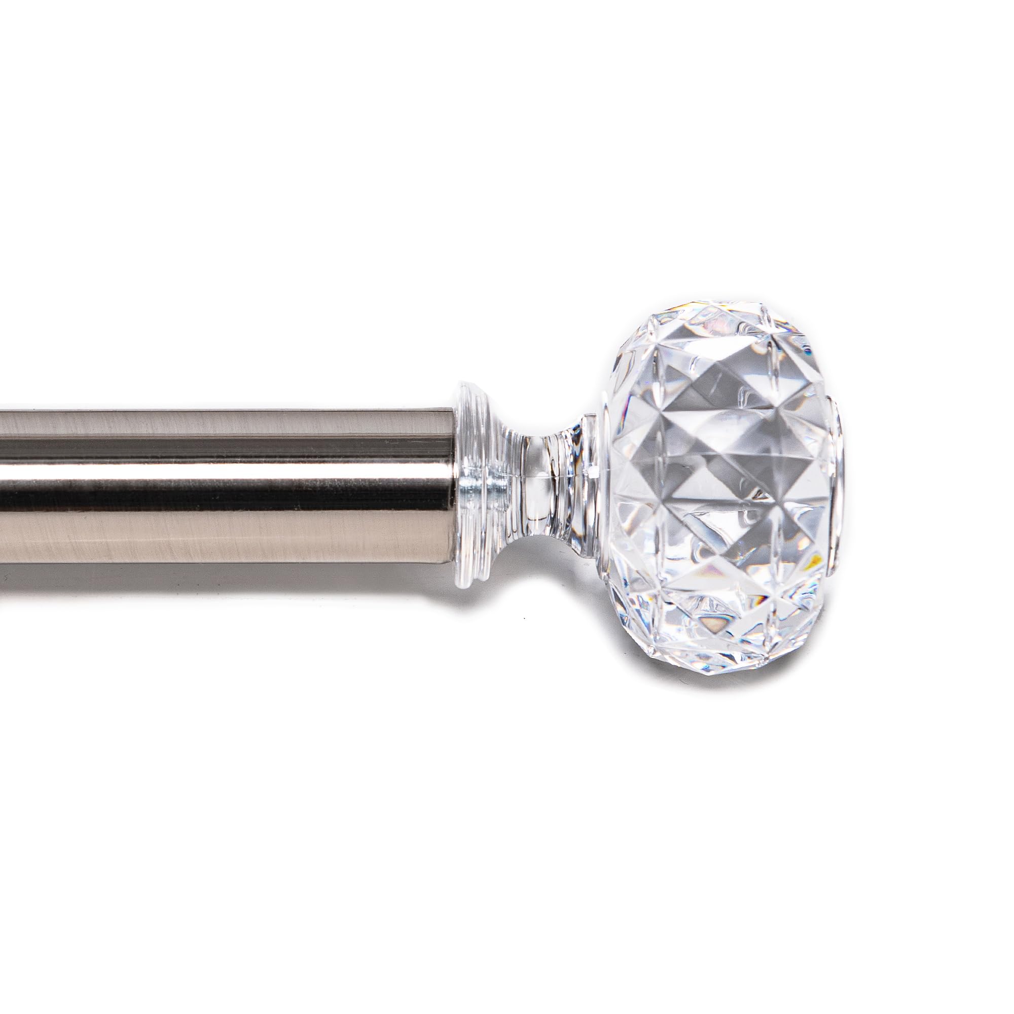 DWCN Heavy Duty Adjustable Curtain Rods shown hanging with curtains, featuring sturdy metal construction and adjustable length.
