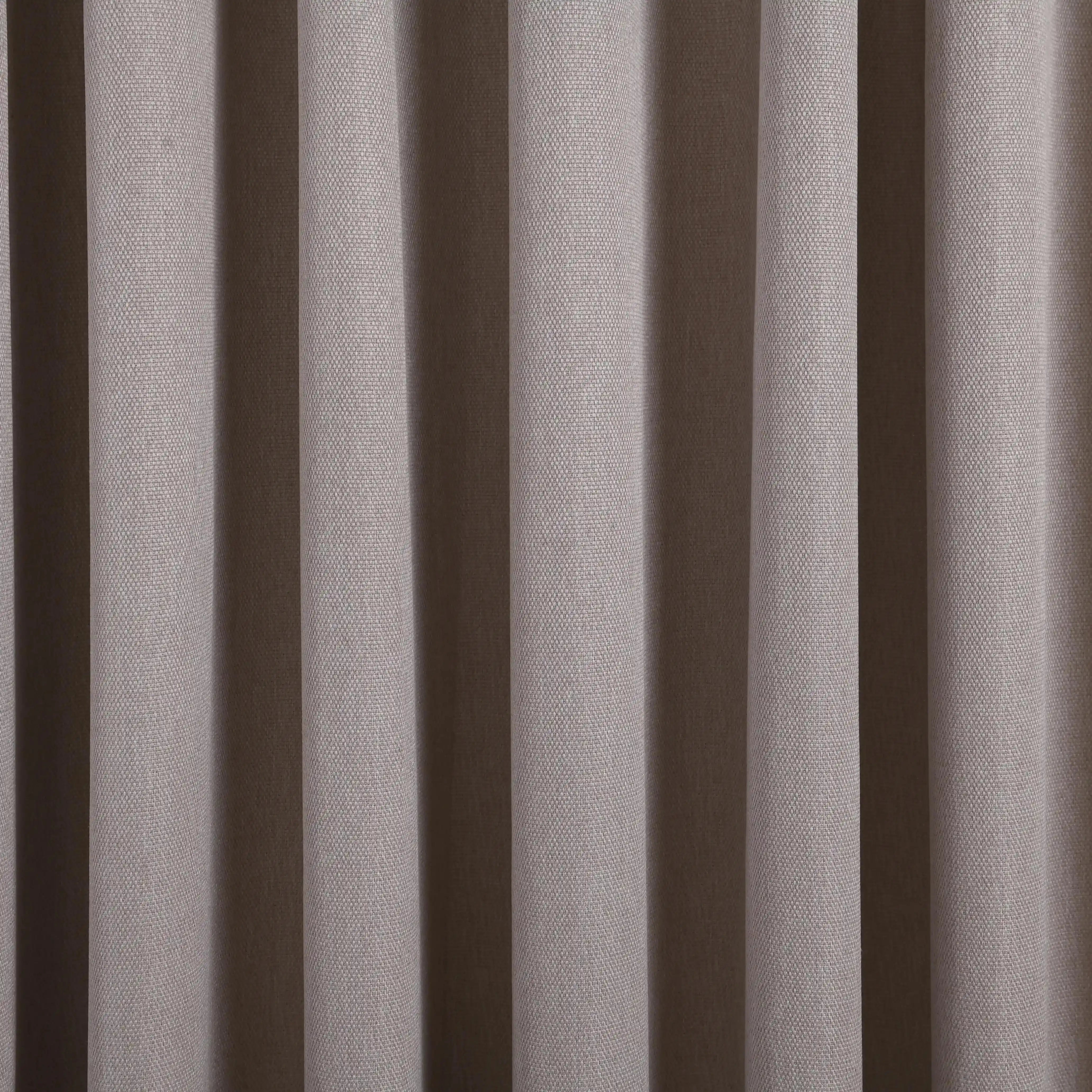 Natural linen blackout curtains with woven texture by DWCN Official, showcasing their elegant black fabric and woven design.