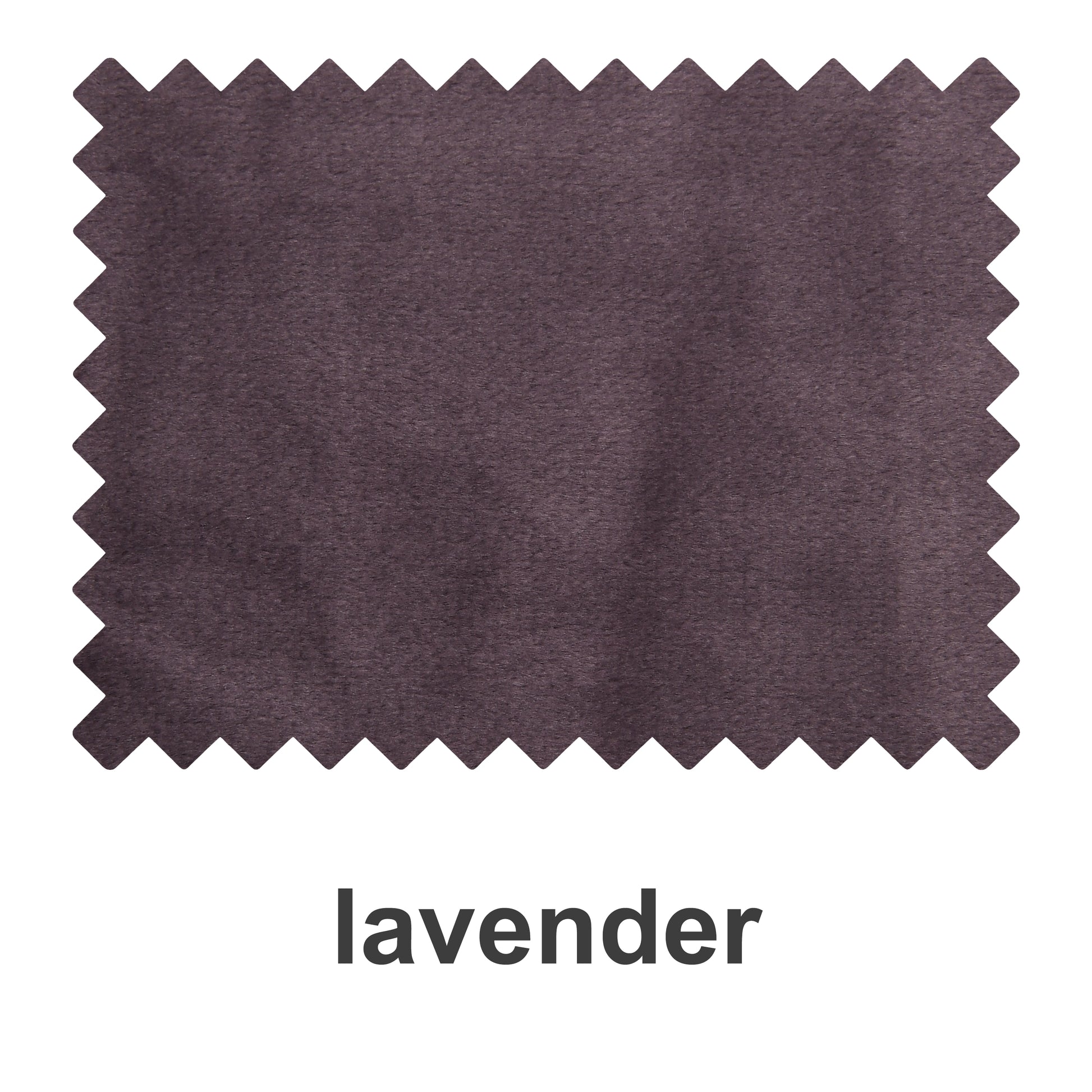 Lavender velvet fabric swatch from DWCN Official's blackout fabric booklet, showcasing soft texture and rich color options.