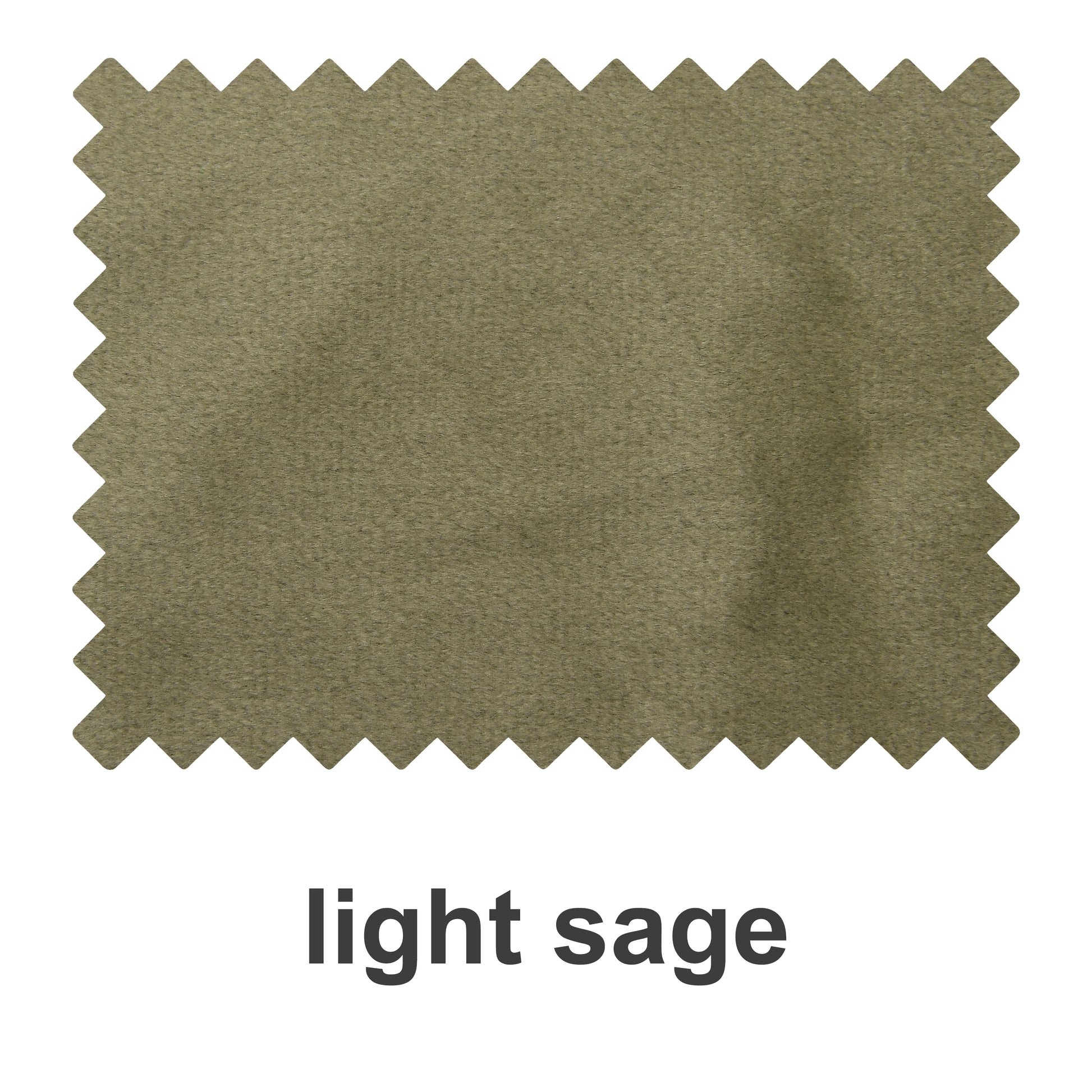 Light sage velvet blackout fabric swatch booklet by DWCN Official showcasing soft, textured fabric samples in a light green shade.