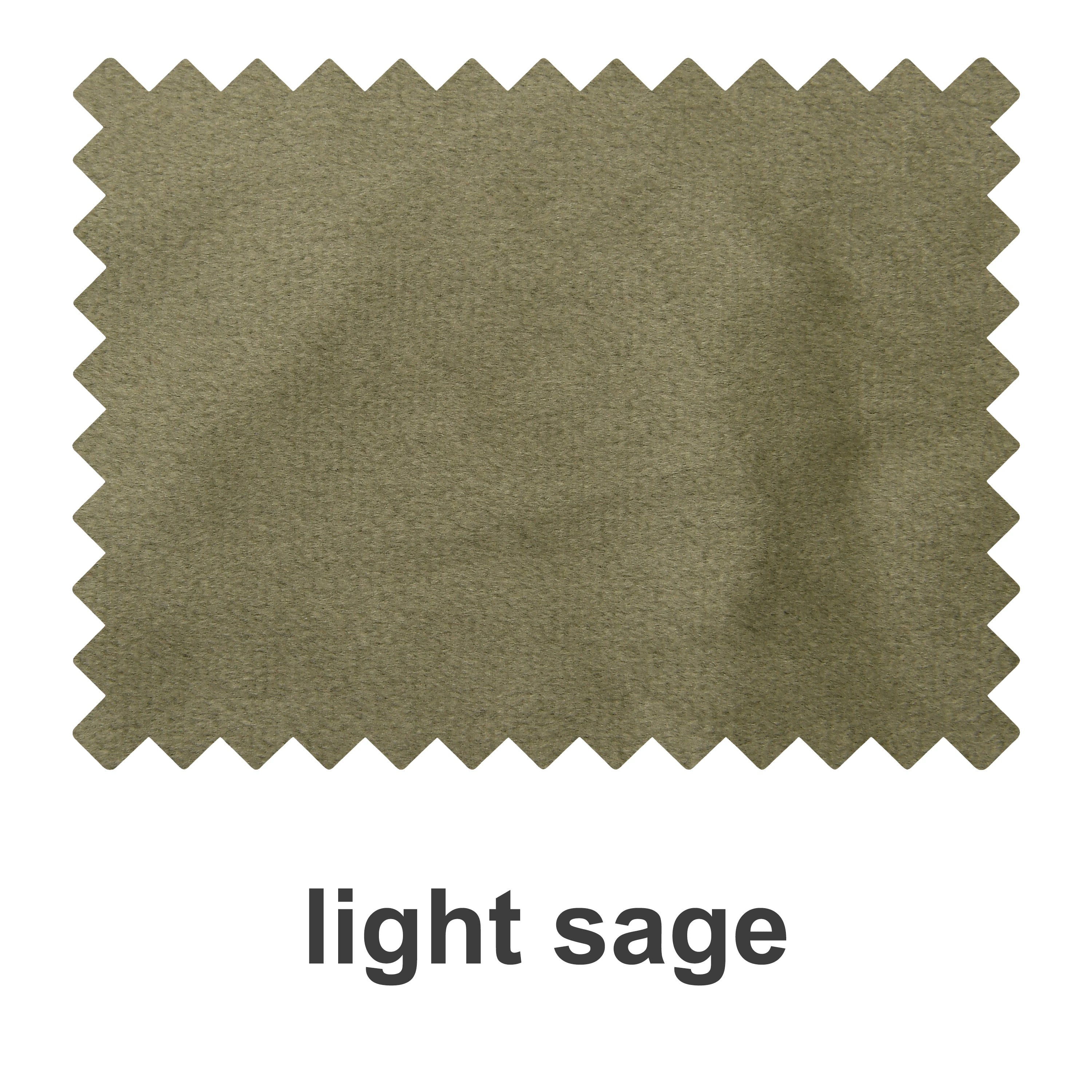 Light sage velvet blackout fabric swatch booklet by DWCN Official showcasing soft, textured fabric samples in a light green shade.