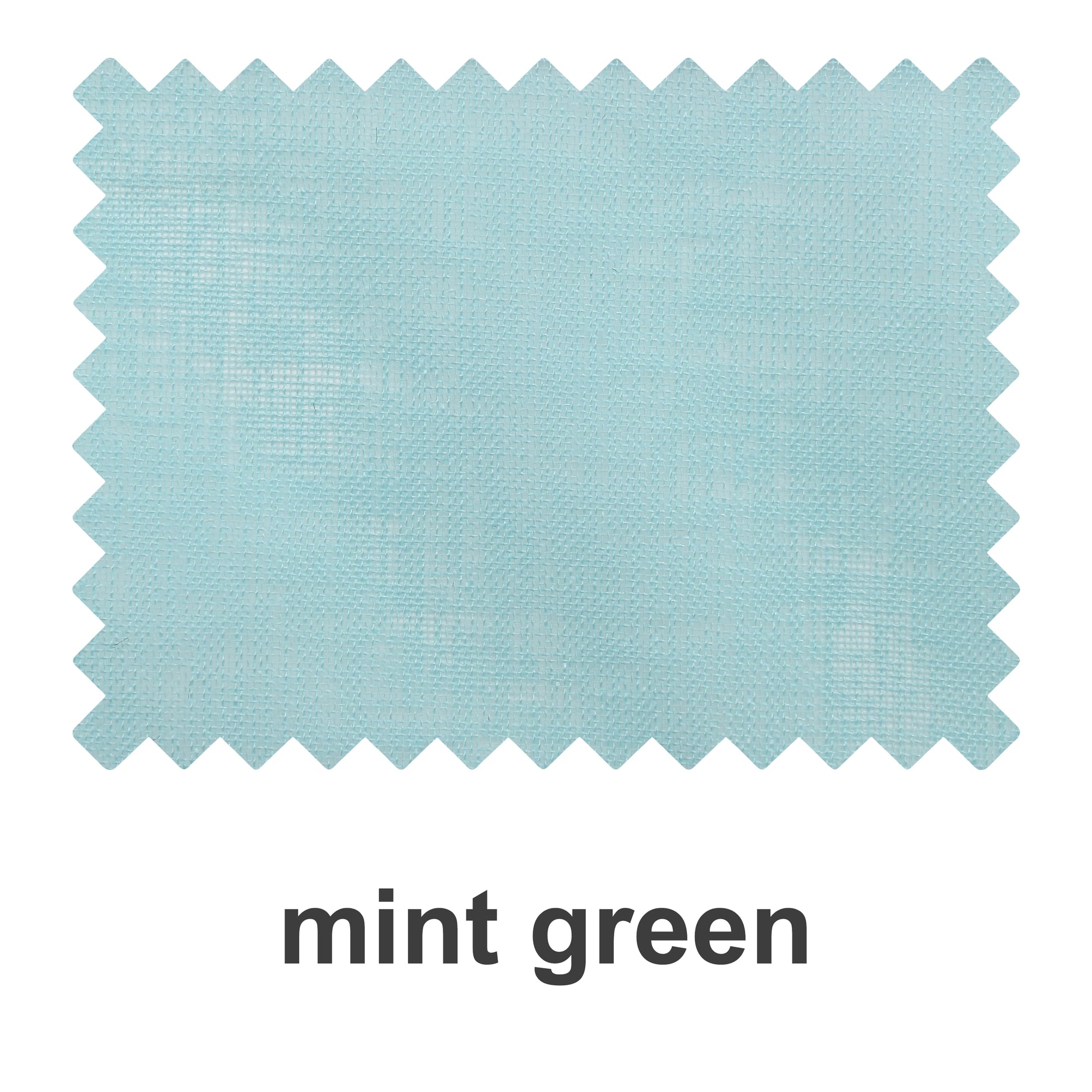 Mint green linen texture sheer fabric swatch booklet from DWCN Official showing fabric samples and texture details.