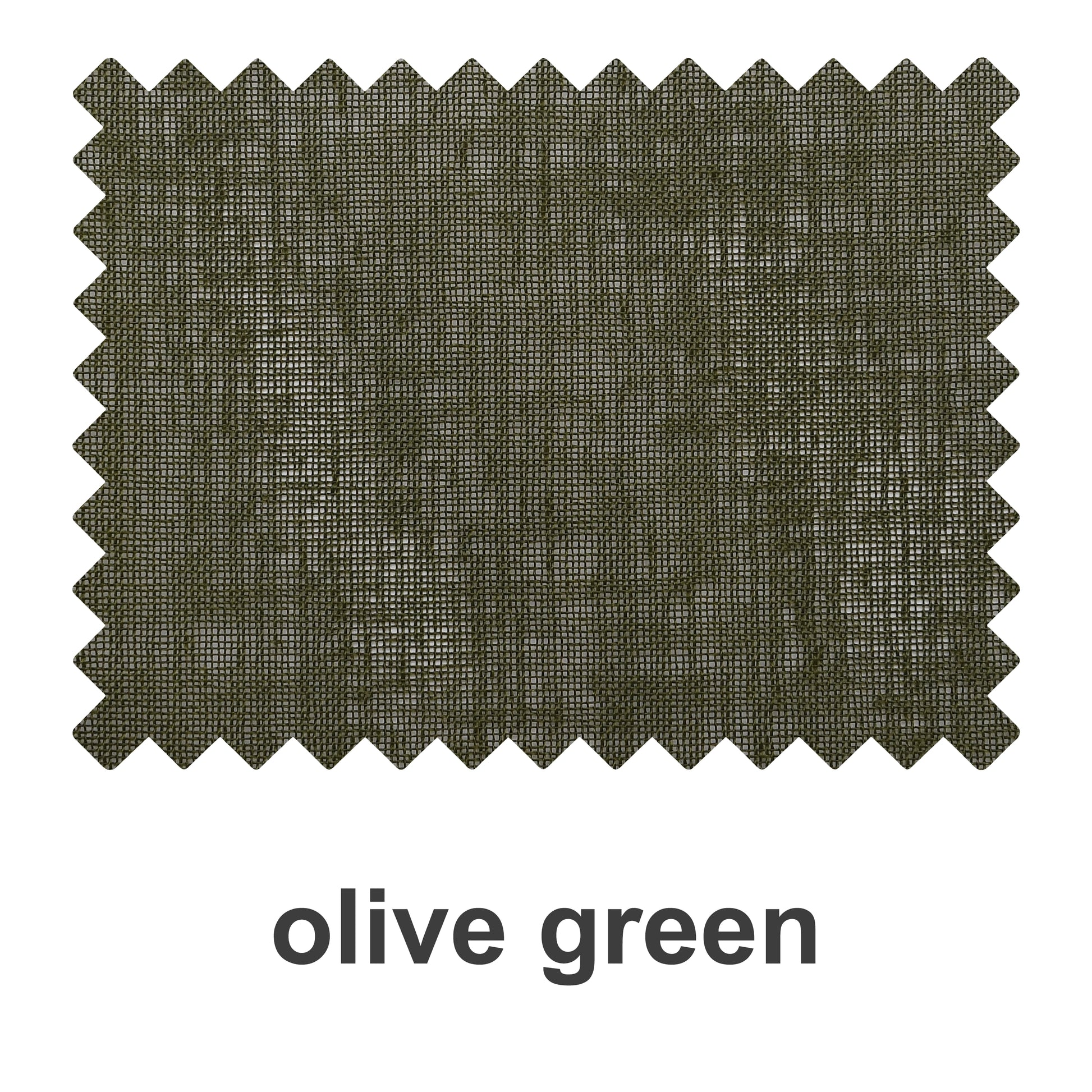 Olive green linen texture sheer fabric swatch booklet from DWCN Official showing fabric samples and texture details.