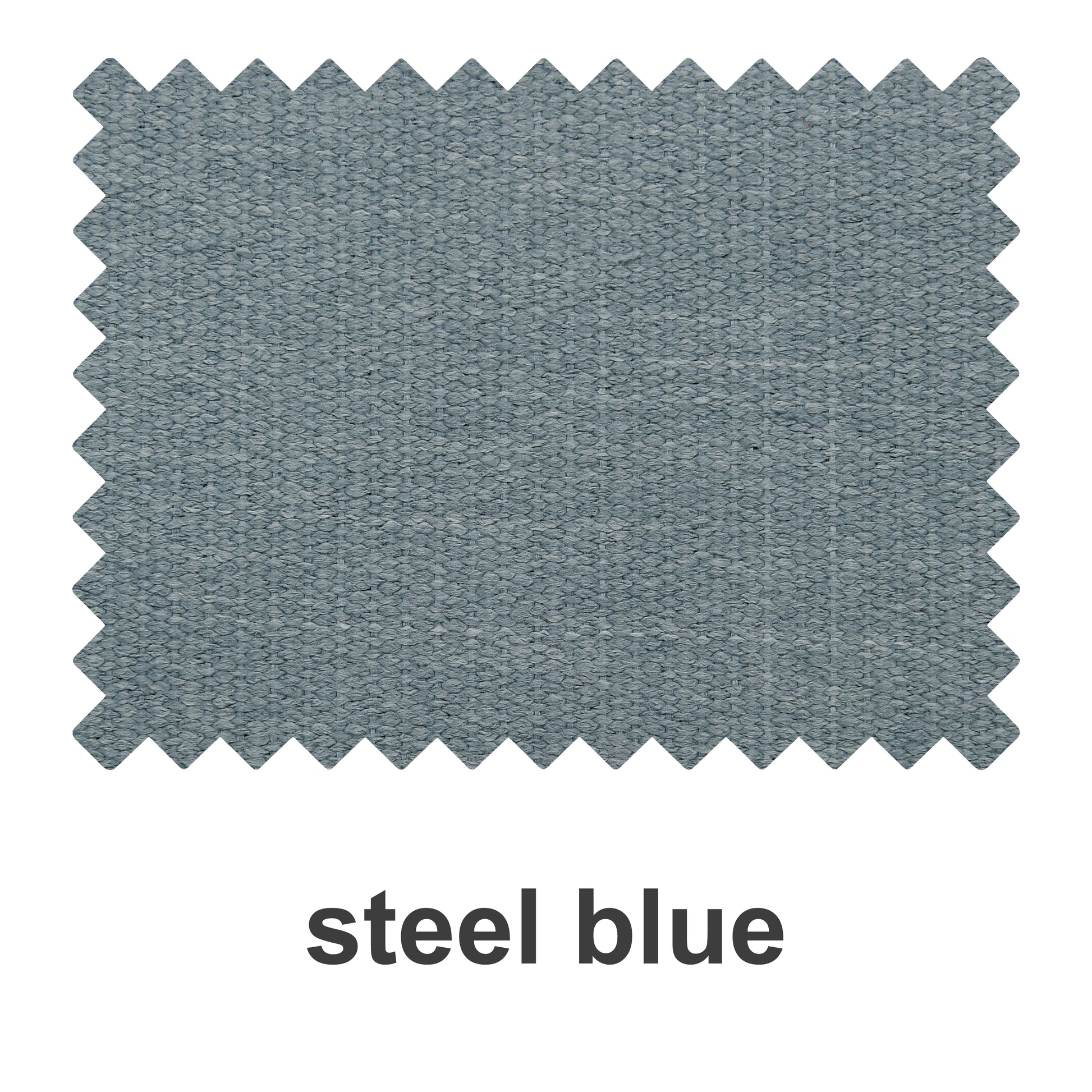 Steel blue woven texture fabric swatch from DWCN Official featuring natural linen and heavyweight cotton in a sample booklet.