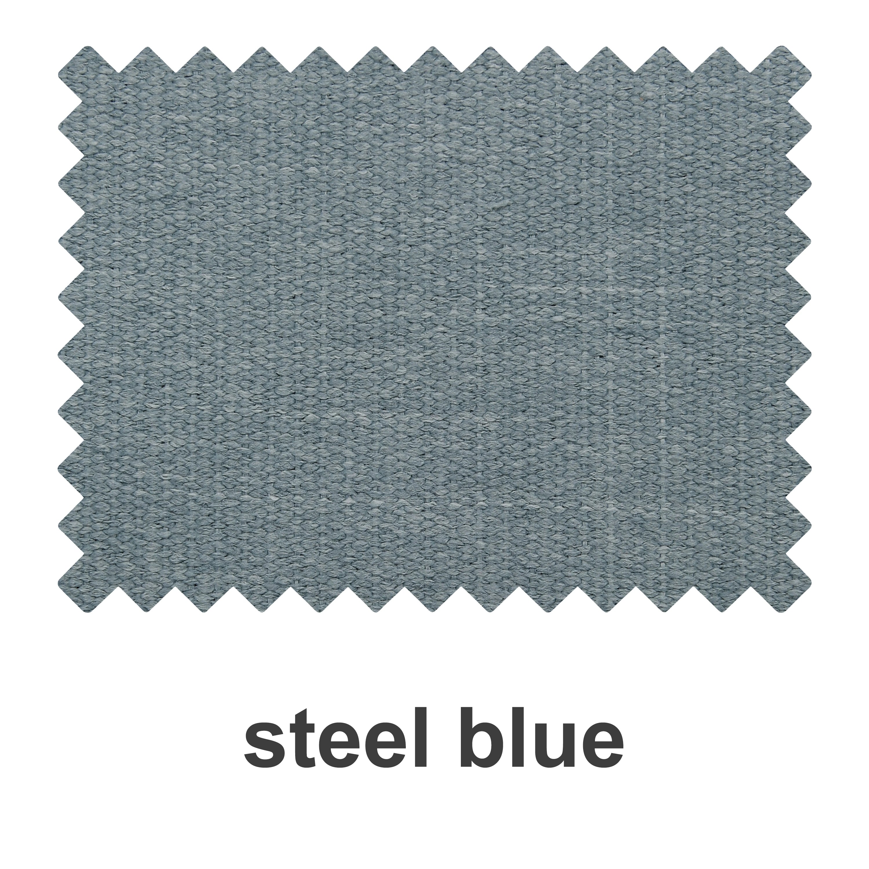 Steel blue woven texture fabric swatch from DWCN Official featuring natural linen and heavyweight cotton in a sample booklet.