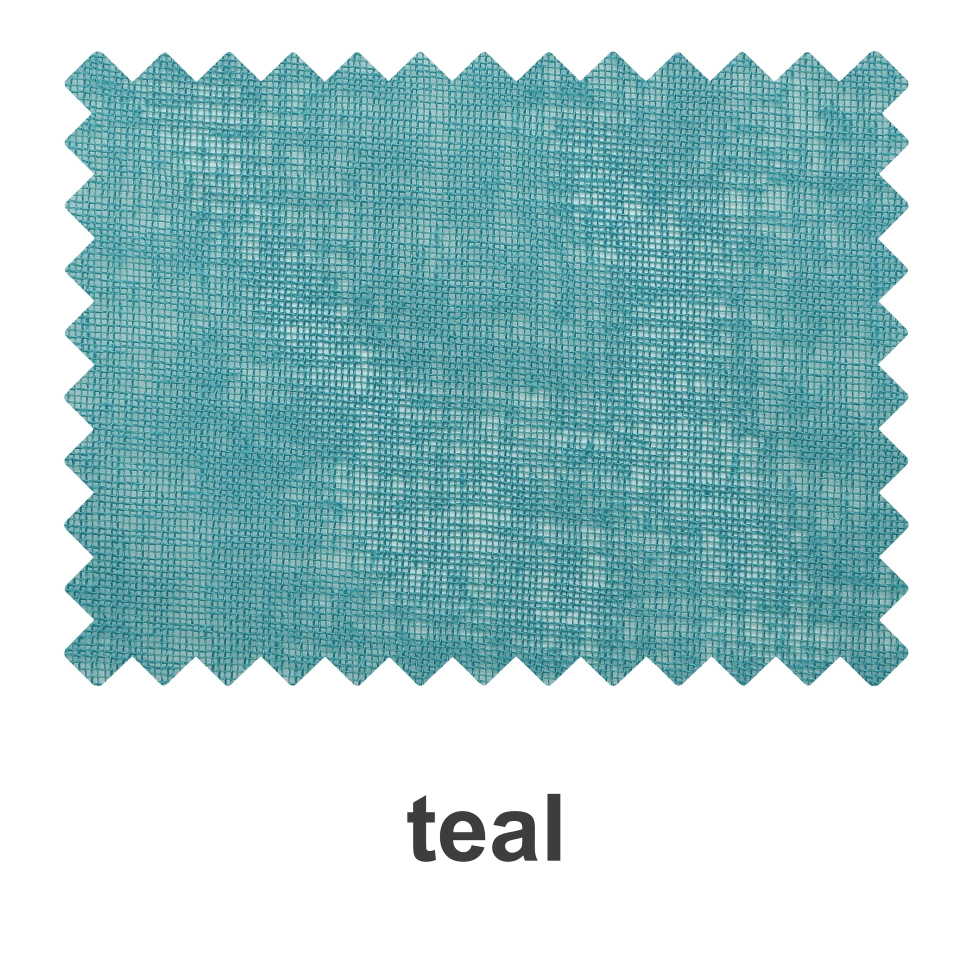 Teal linen texture sheer fabric swatch booklet from DWCN Official showcasing lightweight, semi-transparent fabric samples.